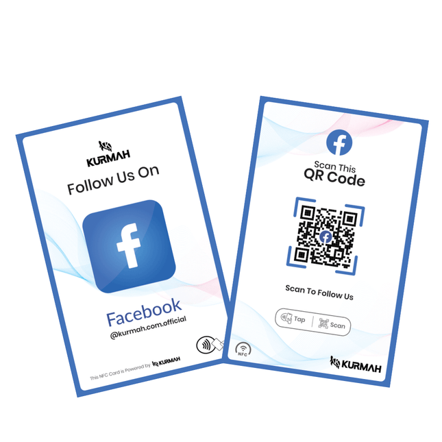 Facebook NFC Card with QR Code | NFC Facebook Business Card - Kurmah