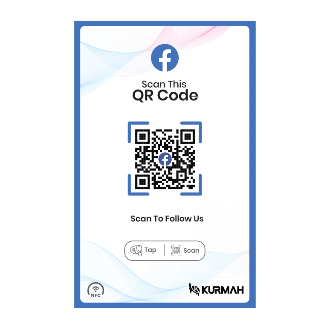 Facebook NFC Card with QR Code | NFC Facebook Business Card – Kurmah