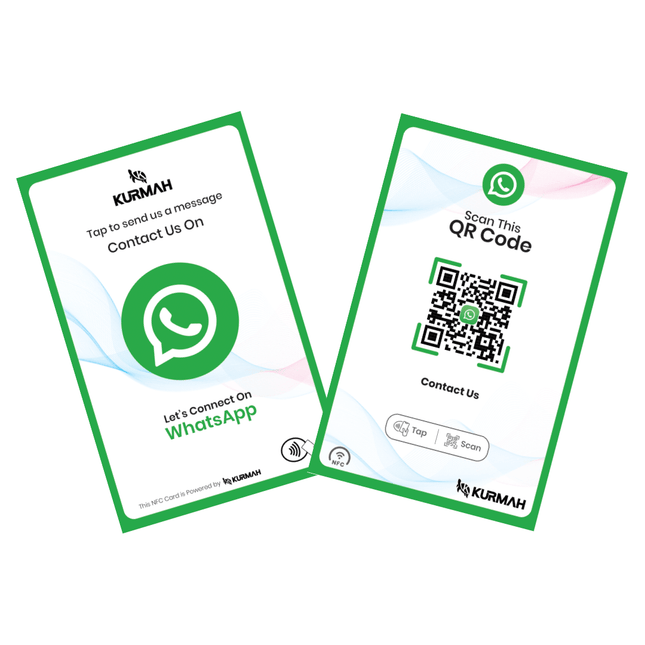 WhatsApp NFC Card with QR Code | NFC WhatsApp Business Card - Kurmah