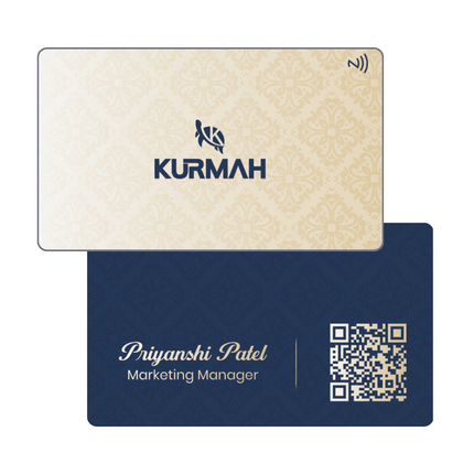 Kurmah NFC Business Card India | Light Print with Turqouish Blue - Kurmah