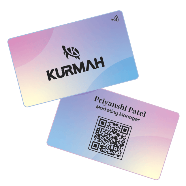 NFC Business Card by Kurmah | Gradient Pink and Light Blue Color - Kurmah