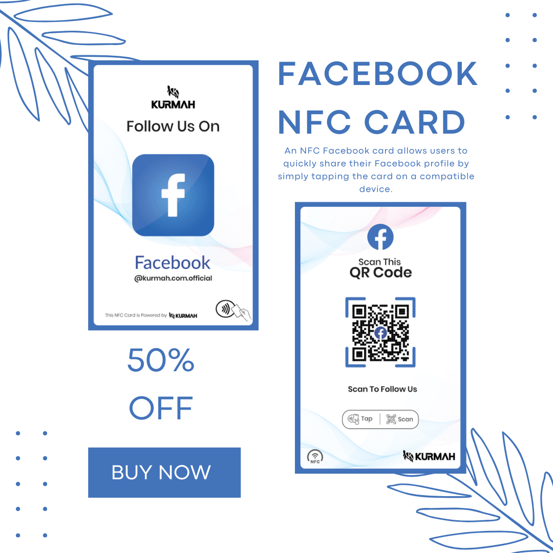 Facebook NFC Card with QR Code | NFC Facebook Business Card – Kurmah