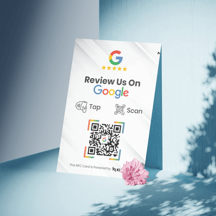 NFC Google Review Standee with QR Code for Instant Sharing - Kurmah