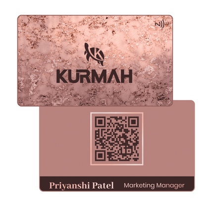 NFC Business Card by Kurmah | Pink Color Glitter Print - Kurmah