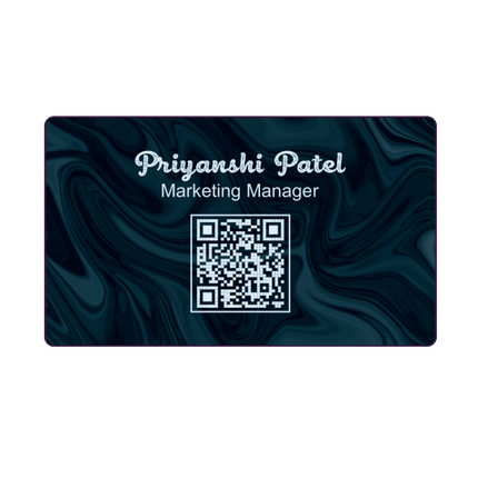 NFC Business Card by Kurmah | Teal Blue with Marble Print - Kurmah