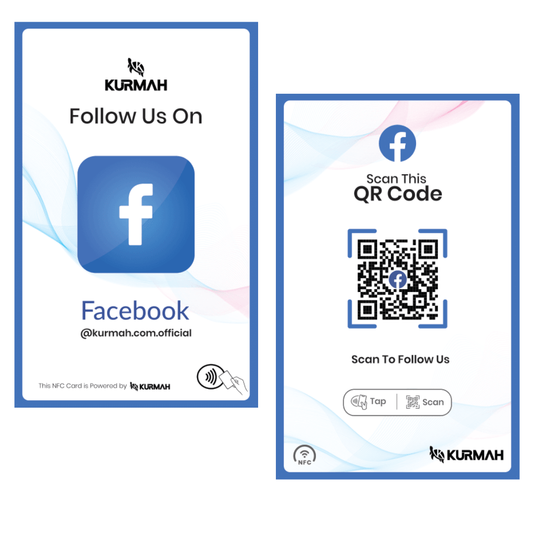 Facebook NFC Card with QR Code | NFC Facebook Business Card – Kurmah